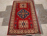 Super Kazak Caucasion Geometric Veg Dyed Mahal Rectangle Rug Hand Knotted Carpet (5.0 x 2.11)'
