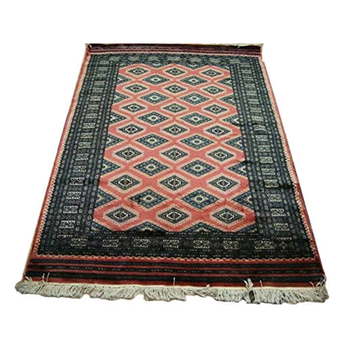 AHMEDANI Exclusive Copper Jaldar Hand Knotted Rectangle Rug Mat Wool Silk Carpet (6 x 4)'