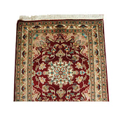 AHMEDANI Red Floral Love Mahal Classic Designed Hand Knotted Runner Rug (10.2 X 2.6)'