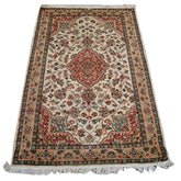 Amazed Medallion Flowers Kasha Hand Knotted Area Rug Wool Silk Carpet (5 x 3)'