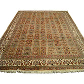 Bakhtiari Pestal Flower All Over Rectangle Area Rug Wool Silk Hand Knotted Carpet (11.2 x 8.5)'