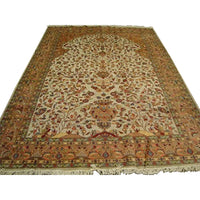 AHMEDANI Mehrab Vase Life Floral Exclusive Designed Rectangle Area Rug Wool Silk Hand Knotted Carpet (10.2 x 7.3)'