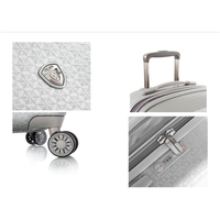 Motif Neige 3Pcs Luggage Set Lightweight Hardside Expandable 4-Wheel Spinner Rolling Travel Carry on Trolley Suitcase Set (21,26,30 inch) (Silver)