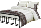 Tiger Zebra Satin 6 Pcs Silky Sexy Bedding Set Queen Duvet Cover Fitted Sheet & 4X Pillowcases (Tiger Cream)