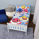 Baby Shark Toddler Bedding Sheet Set 3 Piece Set for Kids with Reversible Comforter