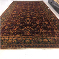 Ahmedani Linen Excellent Designed Bijare Rectangle Area Rugs Hand Knotted Oriental Hand Spun Ghazni Wool Carpet (12 x 18)'