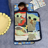 Nemcor Star Wars The Mandalorian Toddler Nap Mat for Boys, Girls, Soft Naptime Blanket with Attached Pillow with Carry Handle Perfect for Sleepovers, Daycare, Preschool, Travel Sleeping Bag, Baby Yoda