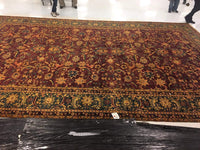 Ahmedani Linen Excellent Designed Bijare Rectangle Area Rugs Hand Knotted Oriental Hand Spun Ghazni Wool Carpet (12 x 18)'