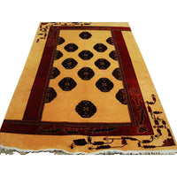 AHMEDANI Elephant Foot Print Bokhara Afghan Vege Dyed Area Rug Hand Knotted Carpet (7.5 X 5)'