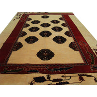 AHMEDANI Elephant Foot Print Bokhara Afghan Vege Dyed Area Rug Hand Knotted Carpet (7.5 X 5)'