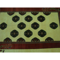 AHMEDANI Elephant Foot Print Bokhara Afghan Vege Dyed Area Rug Hand Knotted Carpet (7.5 X 5)'