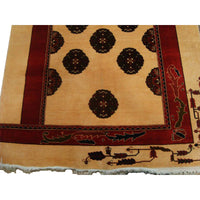 AHMEDANI Elephant Foot Print Bokhara Afghan Vege Dyed Area Rug Hand Knotted Carpet (7.5 X 5)'