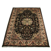 Excellent Hot Brownie Choco Medallion Rectangle Area Rug Wool Silk Hand Knotted Carpet (6 X 4)'