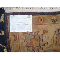 AHMEDANI Mid Night Blue Hot Ivory Touch Medallion Rectangle Area Rug Hand Knotted Wool Silk Carpet (6 X 4)'