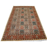 Exclusive Bakhtiar Floral Blocks Rectangle Area Rug Hand Knotted Wool Silk Carpet (8 x 5)'