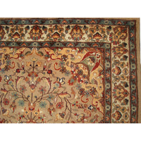 AHMEDANI Floral Ivory Touch Medallion Gorgeous Designed Rectangle Area Rugs Hand Knotted Wool Silk Carpet (6 X 4)'
