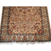 AHMEDANI Floral Ivory Touch Medallion Gorgeous Designed Rectangle Area Rugs Hand Knotted Wool Silk Carpet (6 X 4)'