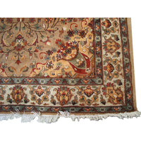 AHMEDANI Floral Ivory Touch Medallion Gorgeous Designed Rectangle Area Rugs Hand Knotted Wool Silk Carpet (6 X 4)'