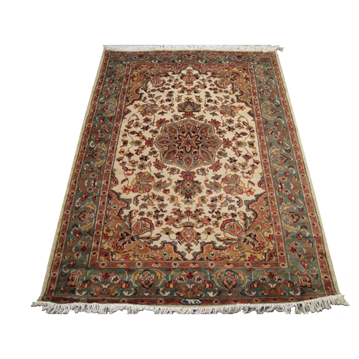 AHMEDANI Suraj Flowral Exclusive Designed Area Rug Hand Knotted Wool Silk Carpet (6 X 4)'