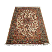 AHMEDANI Suraj Flowral Exclusive Designed Area Rug Hand Knotted Wool Silk Carpet (6 X 4)'