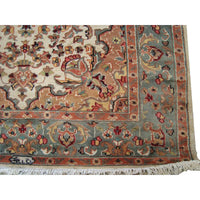 AHMEDANI Suraj Flowral Exclusive Designed Area Rug Hand Knotted Wool Silk Carpet (6 X 4)'
