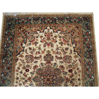 AHMEDANI Guleaina Flowral Excellent Designed Area Rug Hand Knotted Wool Silk Carpet (6 x 4)'