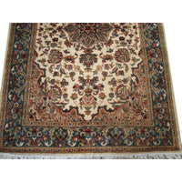 AHMEDANI Guleaina Flowral Excellent Designed Area Rug Hand Knotted Wool Silk Carpet (6 x 4)'