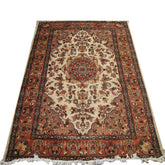 Guleaina Flowral Classic Designed Area Rug Hand Knotted Wool Silk Carpet (6 x 4)'