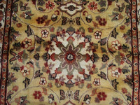 AHMEDANI Cream Ivory Touch Gorgeous Designed Rectangle Area Rugs Wool Silk Hand Knotted Carpet (4 x 2.6)'