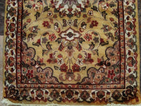 AHMEDANI Cream Ivory Touch Gorgeous Designed Rectangle Area Rugs Wool Silk Hand Knotted Carpet (4 x 2.6)'