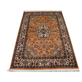 Awesome Floral Medallion Area Rug Hand Knotted Silk Wool Carpet (6 x 4)'