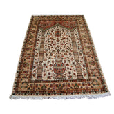 Exclusive Mehrab Floral Vaas Love Hand Knotted Area Rug Wool Silk Carpet (6 x 4)'