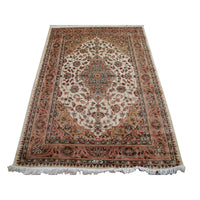 AL AHMEDANI LINEN Awesome Sarafiann Floral Medallion Area Rug Hand Knotted Wool Silk Carpet (6 x 4)'