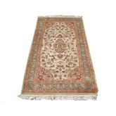 AHMEDANI Classic Medallion Floral Rectangle Area Rug Hand Knotted Wool Silk Carpet (5 x 3)'