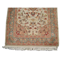 AHMEDANI Classic Medallion Floral Rectangle Area Rug Hand Knotted Wool Silk Carpet (5 x 3)'