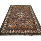 Medallion Floral Rectangle Area Rug Hand Knotted Wool Silk Carpet (9 x 6)'