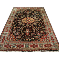 AHMEDANI Exclusive Chocolate Brown Rectangle Area Rug Hand Knotted Wool Silk Carpet (9 X 6)'