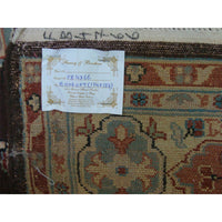 AHMEDANI Exclusive Chocolate Brown Rectangle Area Rug Hand Knotted Wool Silk Carpet (9 X 6)'