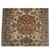 AHMEDANI Exclusive Medallion Flowers Area Rug Wool Silk Hand Knotted Carpet (4 x 2.6)'