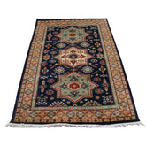 Super Shirvan Kuba Fine Caucasion Geometric Hand Knotted Rug Carpet (6 x 4)'