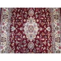 AHMEDANI Shahe-Taj Ruby Red Exclusive Area Rug Hand Knotted Wool Silk Carpet (6 x 4)'
