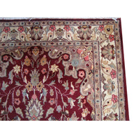 AHMEDANI Shahe-Taj Ruby Red Exclusive Area Rug Hand Knotted Wool Silk Carpet (6 x 4)'