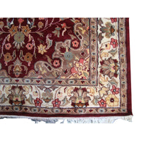 AHMEDANI Shahe-Taj Ruby Red Exclusive Area Rug Hand Knotted Wool Silk Carpet (6 x 4)'