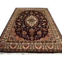 AHMEDANI Mehroon Ruby Red Exclusive Rectangle Area Rug Hand Knotted Wool Silk Carpet (6 X 4)'