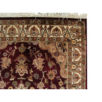 AHMEDANI Mehroon Ruby Red Exclusive Rectangle Area Rug Hand Knotted Wool Silk Carpet (6 X 4)'