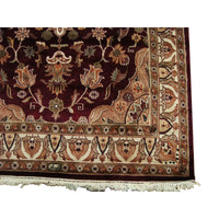 AHMEDANI Mehroon Ruby Red Exclusive Rectangle Area Rug Hand Knotted Wool Silk Carpet (6 X 4)'