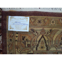 AHMEDANI Mehroon Ruby Red Exclusive Rectangle Area Rug Hand Knotted Wool Silk Carpet (6 X 4)'