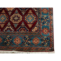 AHMEDANI Exclusive Floral Designed Rectangle Area Rug Hand Knotted Wool Silk Carpet (6 x 4)'