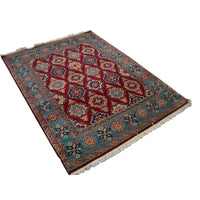 AHMEDANI Exclusive Floral Designed Rectangle Area Rug Hand Knotted Wool Silk Carpet (6 x 4)'