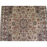 AL AHMEDANI LINEN Beige Tan Beauty Floral Oriental Area Rug Hand Knotted Wool Silk Carpet (6 x 4)'